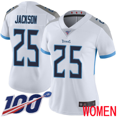 Tennessee Titans Limited White Women Adoree  Jackson Road Jersey NFL Football #25 100th Season Vapor Untouchable